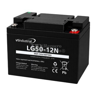Bater�a Solar GEL 12V 50Ah | Ciclo Profundo LG50-12N